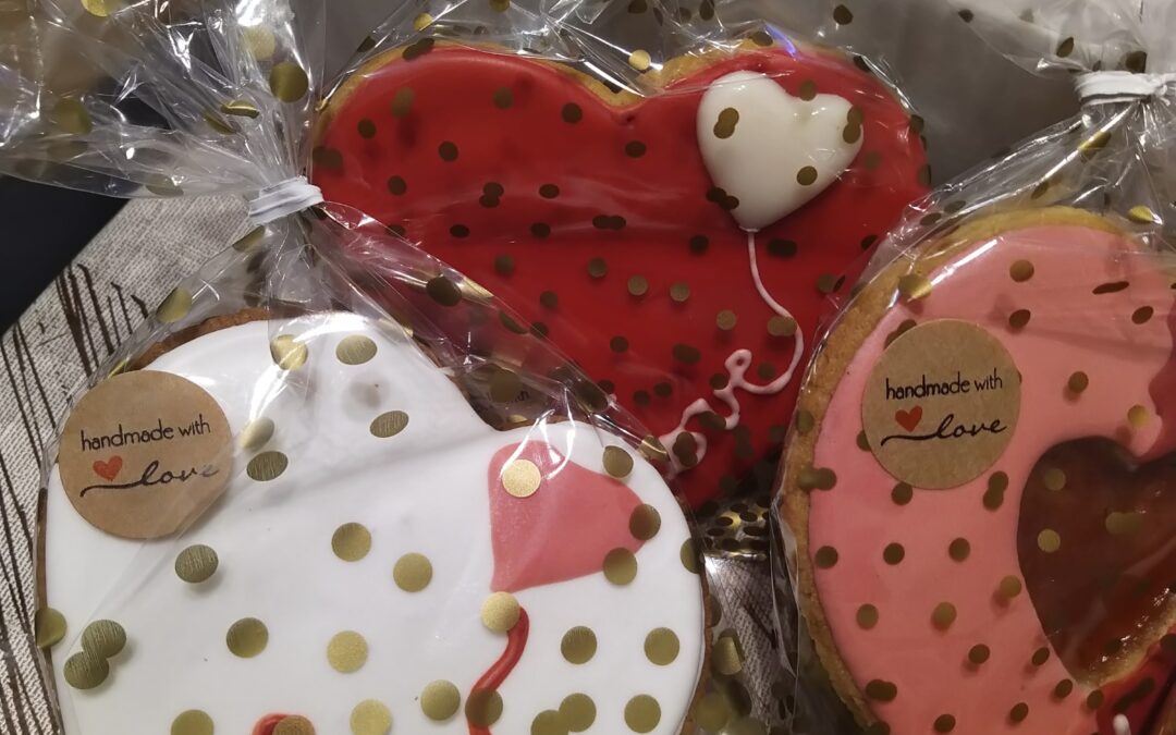 Homemade ginger heart cookies
